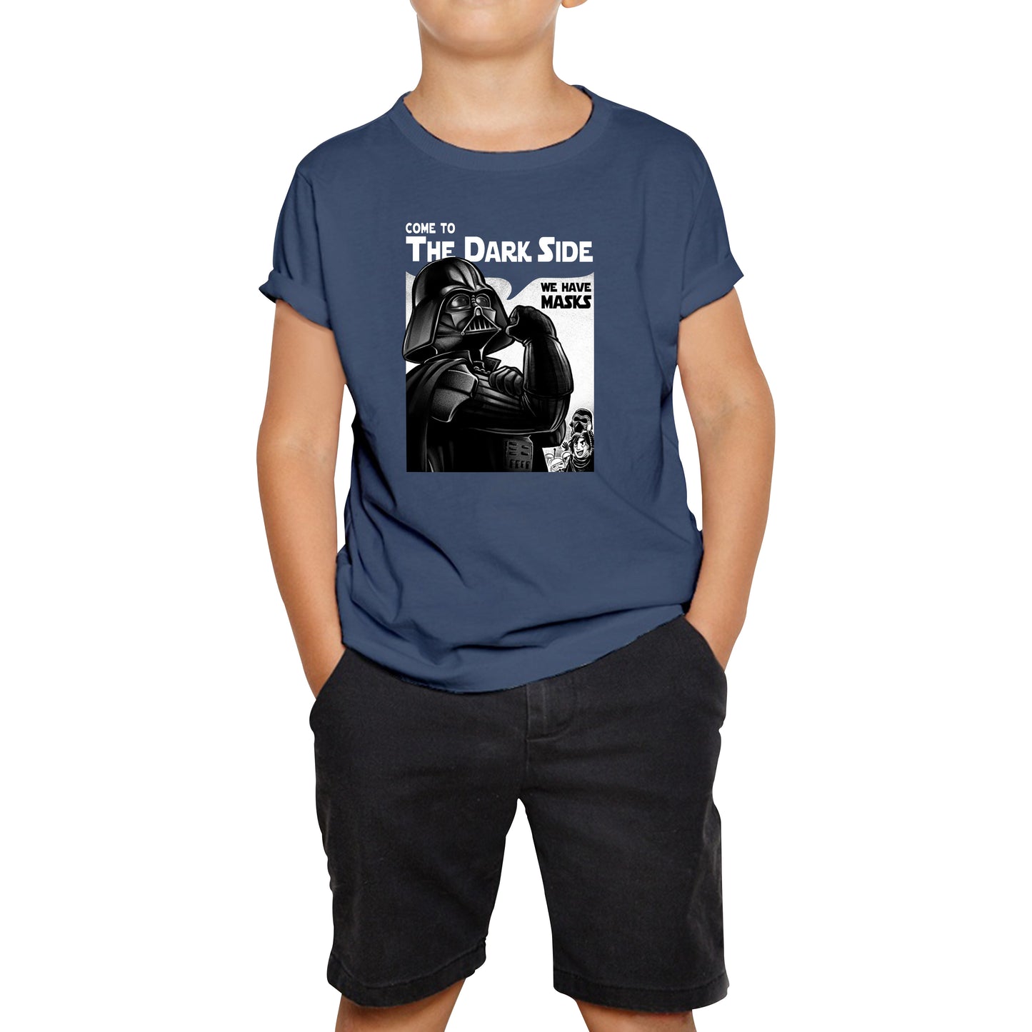 Star Wars Darth Vader Come To The Dark Side We Have Masks Star Wars Day Darth Vader 46th Anniversary Kids T Shirt