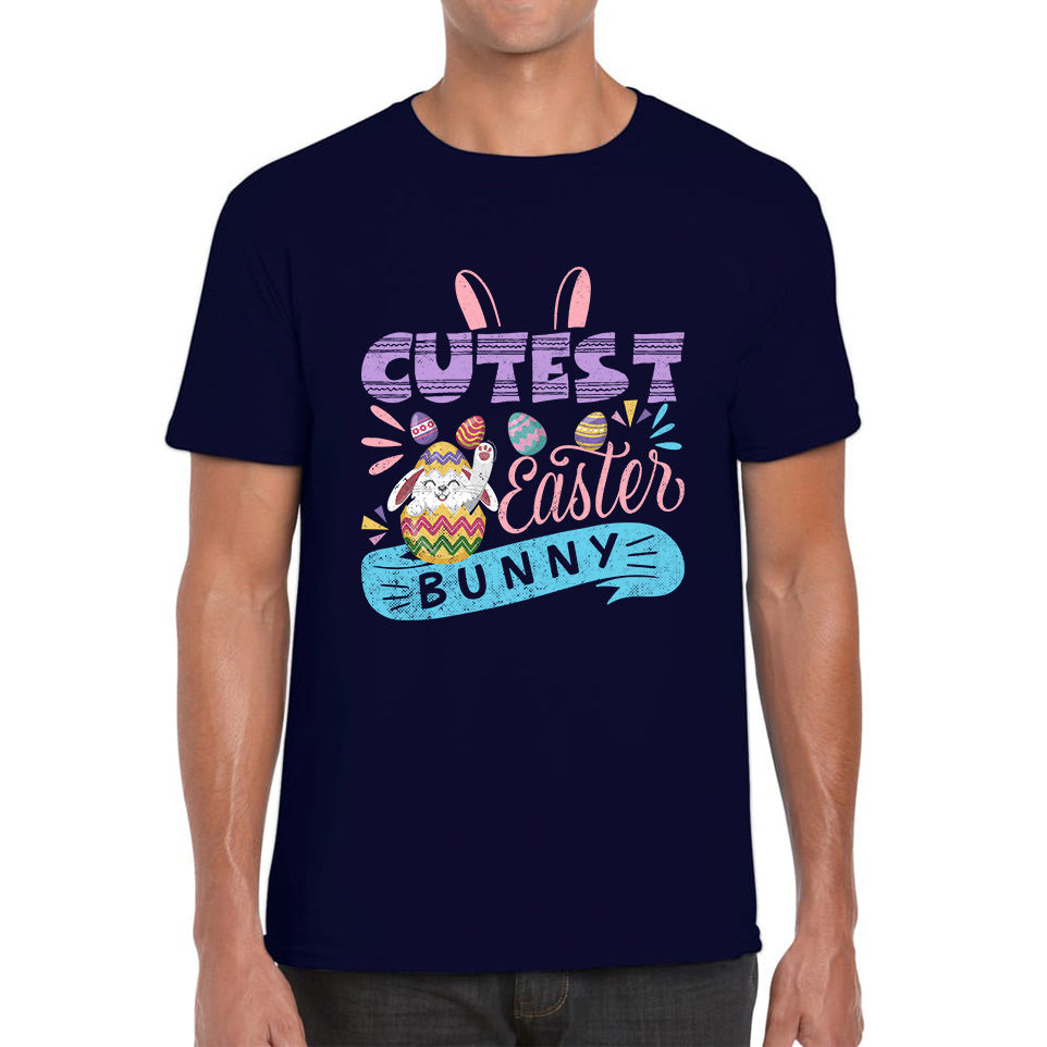 Cutest Easter Bunny Happy Easter Day Colorful Easter Eggs Easter Bunny Rabbit Easter Egg Hunt Mens Tee Top