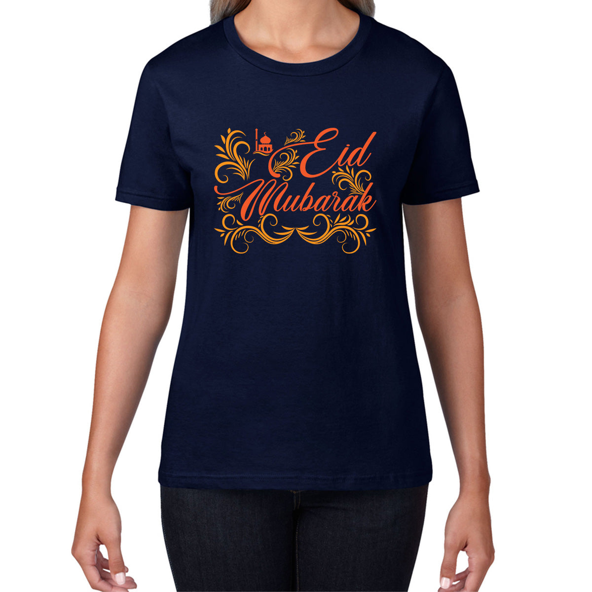 Happy Eid Mubarak Muslims Festival Islamic Religious Fasting Month Celebration Holy Month Womens Tee Top