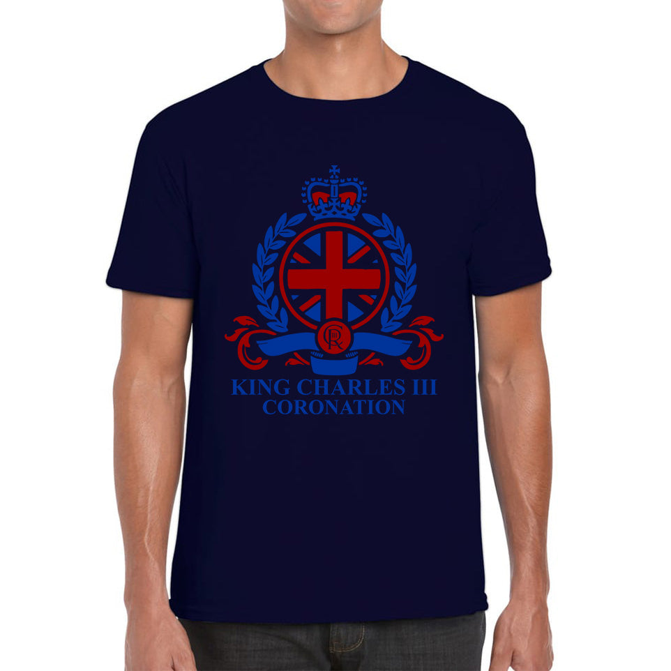 King Charles III Coronation 2023 CR III King Of England United Kingdom His Majesty Mens Tee Top