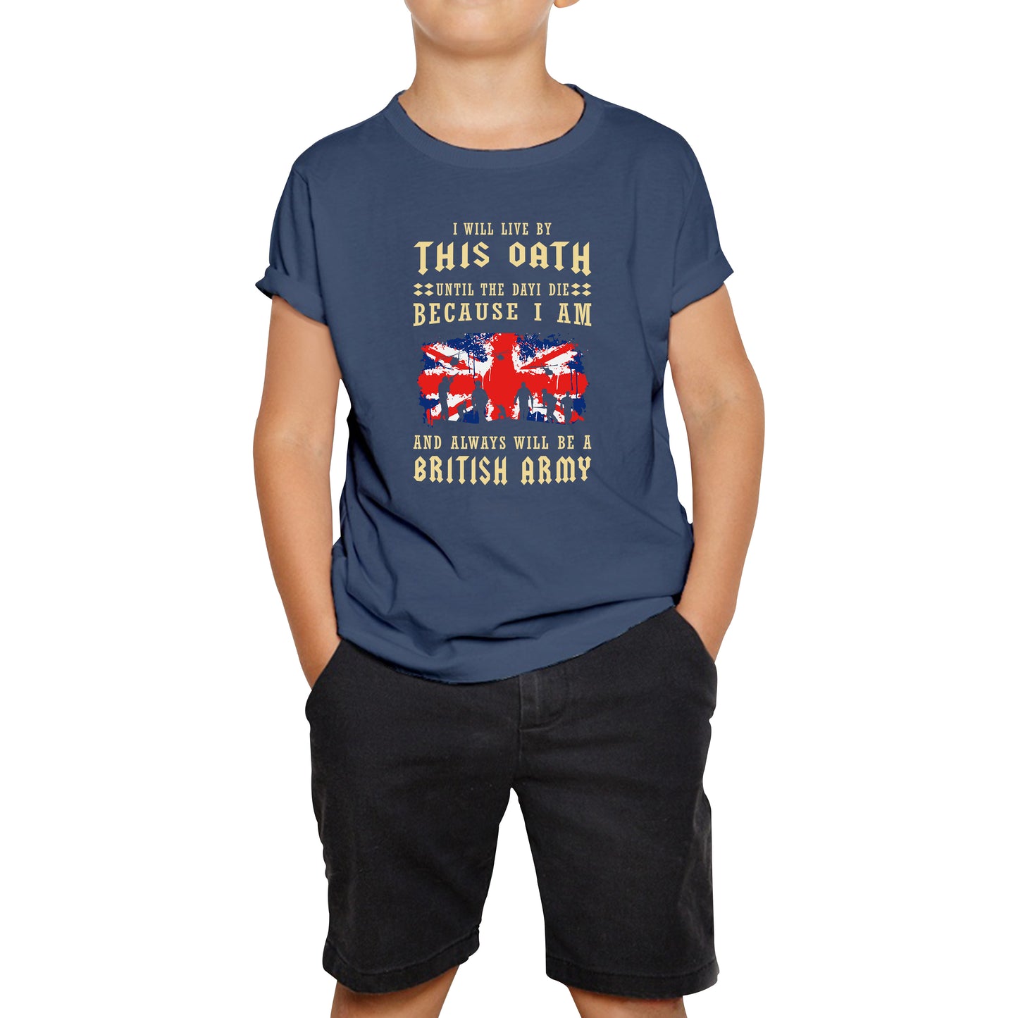 I Will Live By This Oath Until The Day I Die British Army UK Flag Veterans Day Lest We Forget Remembrance Day Kids Tee