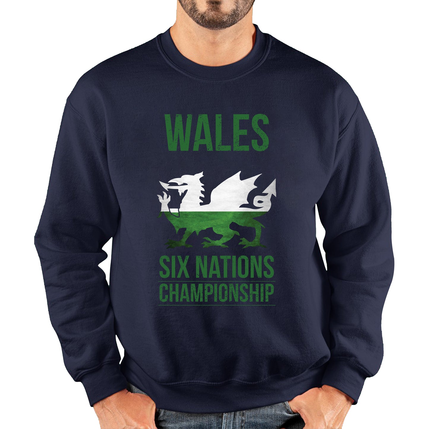 Wales Flag Logo Rugby Cup European Support World Six Nations Championship Unisex Sweatshirt
