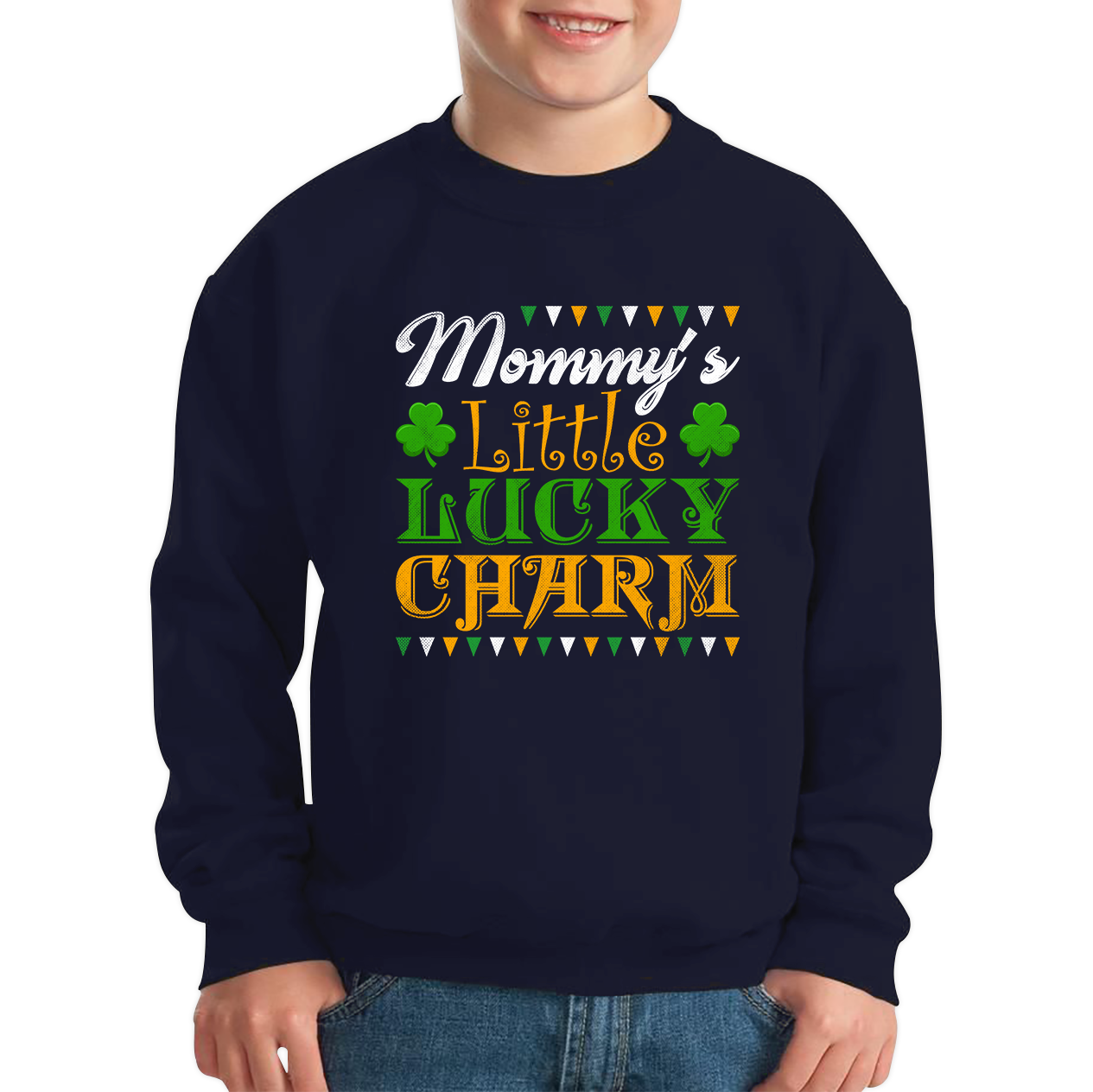 Mommy's Little Lucky Charm St. Patrick's Day Mama's Lucky Charm Lucky Shamrock Irish Family Saint Patricks Day Kids Jumper