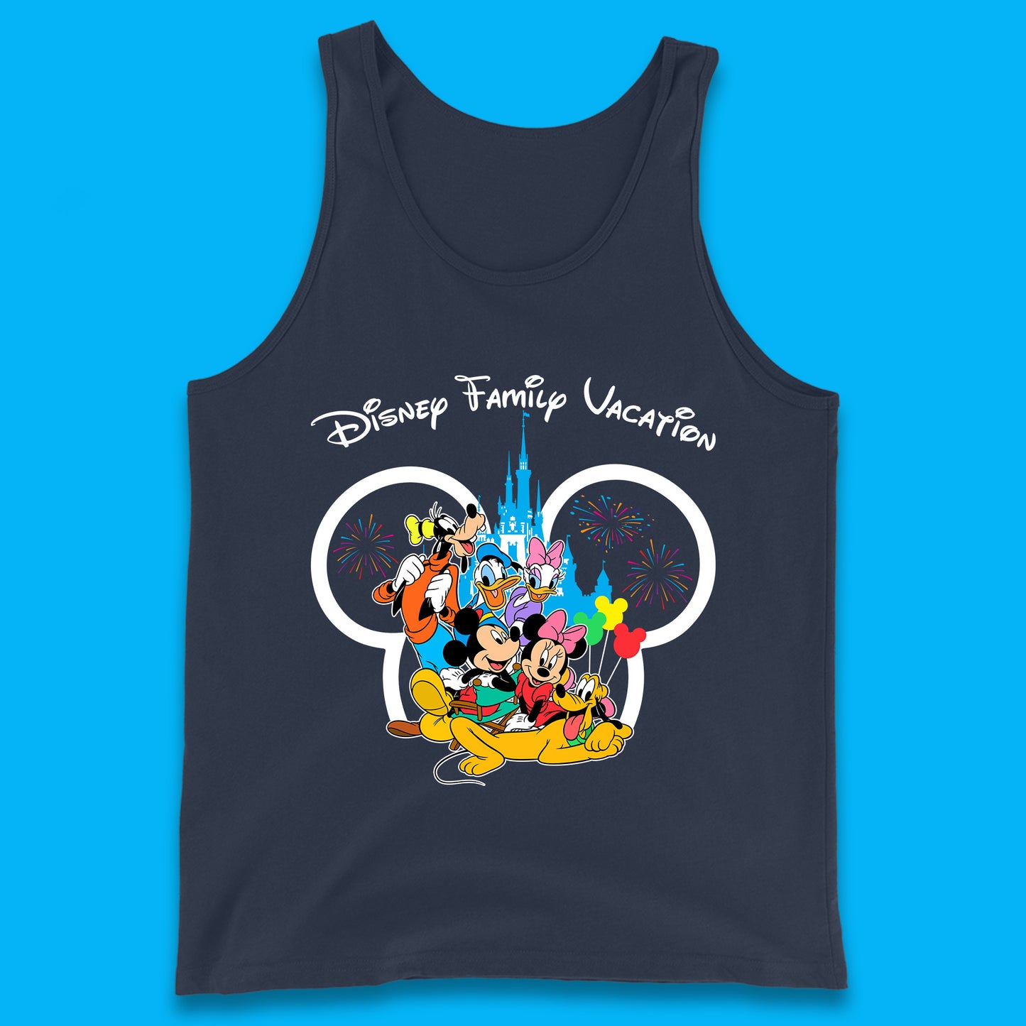 Walt Disney Mickey And Friends Trip To Disney World Mickey Mouse Minnie Mouse Pluto Donald Daisy Duck Goofy Disney Club Disney Castle Tank Top