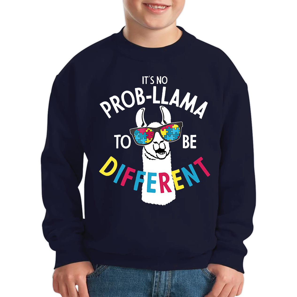 It's No Prob-llama To Be Different Autism Awareness Sweatshirt