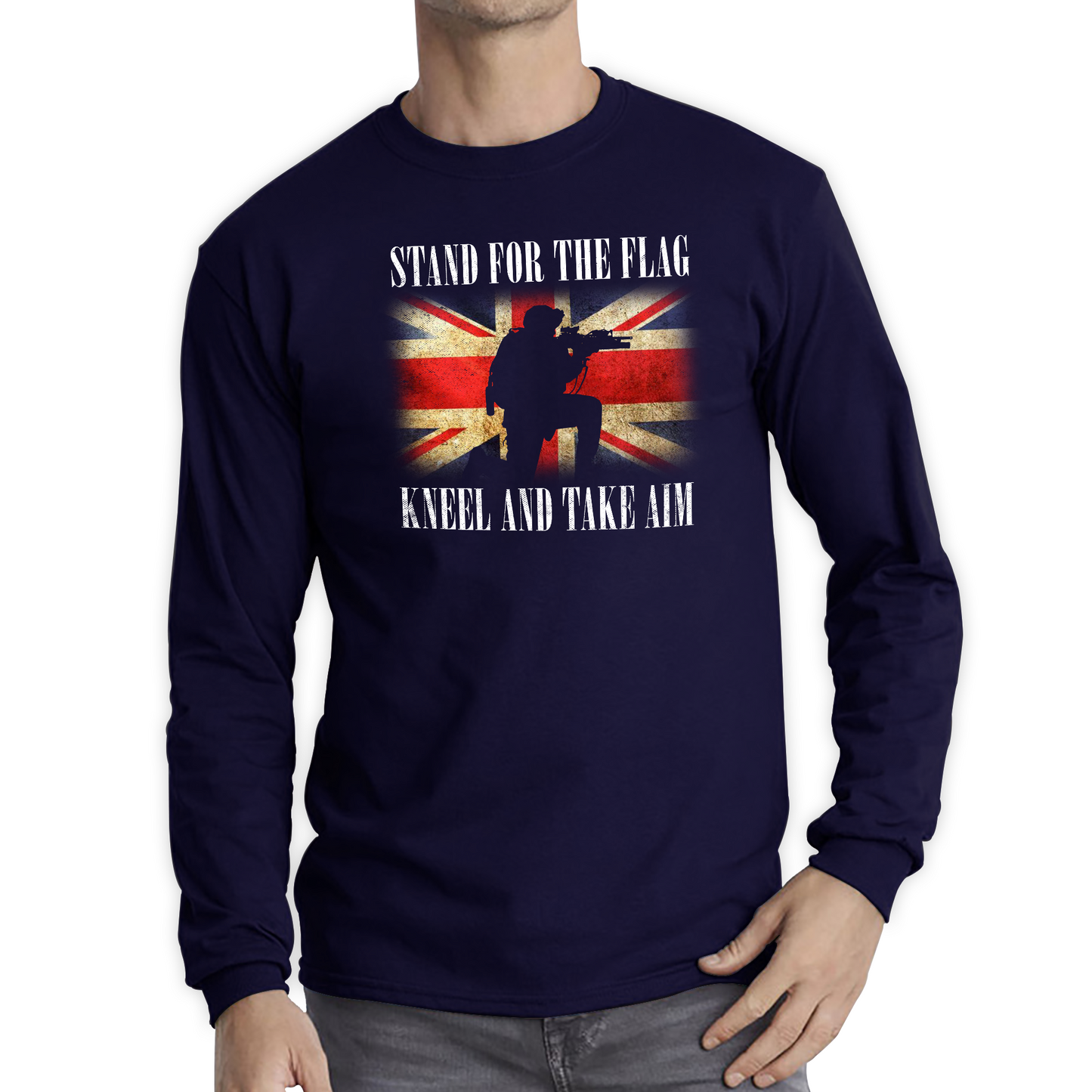 Stand For The Flag Kneel And Take Aim British Veteran T Shirt