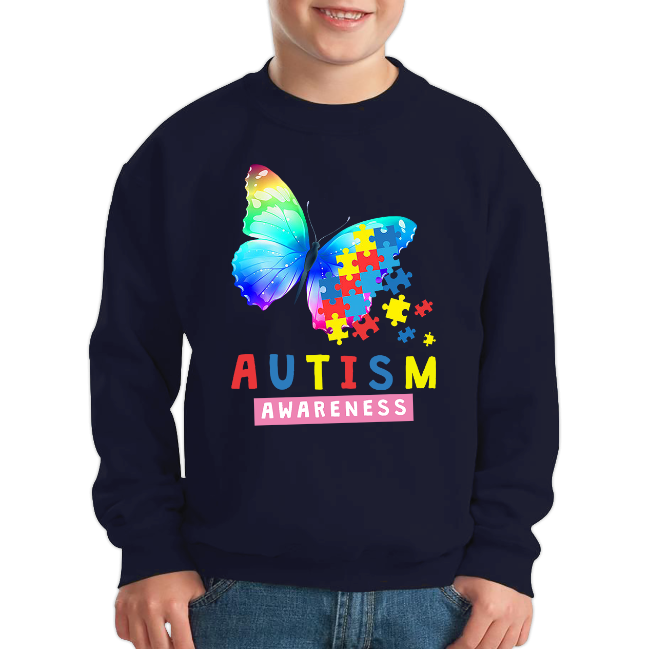 Autism Awareness Butterfly Design Sweatshirt