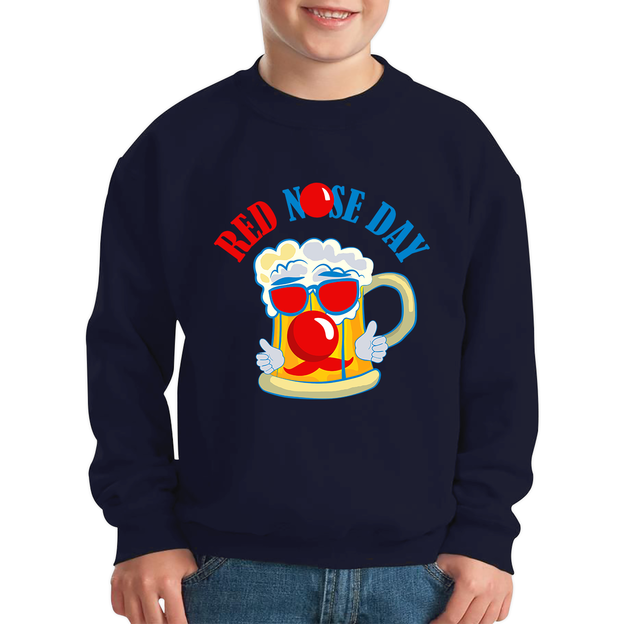 Cute Beer Red Nose Day Funny Sweatshirt