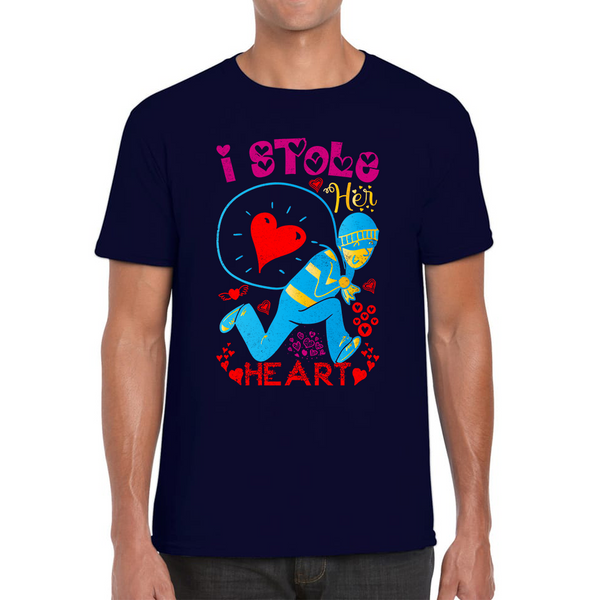 I Stole Her Heart Valentine's Day Happy Valentines Day Gift Funny Love Quote Mens Tee Top