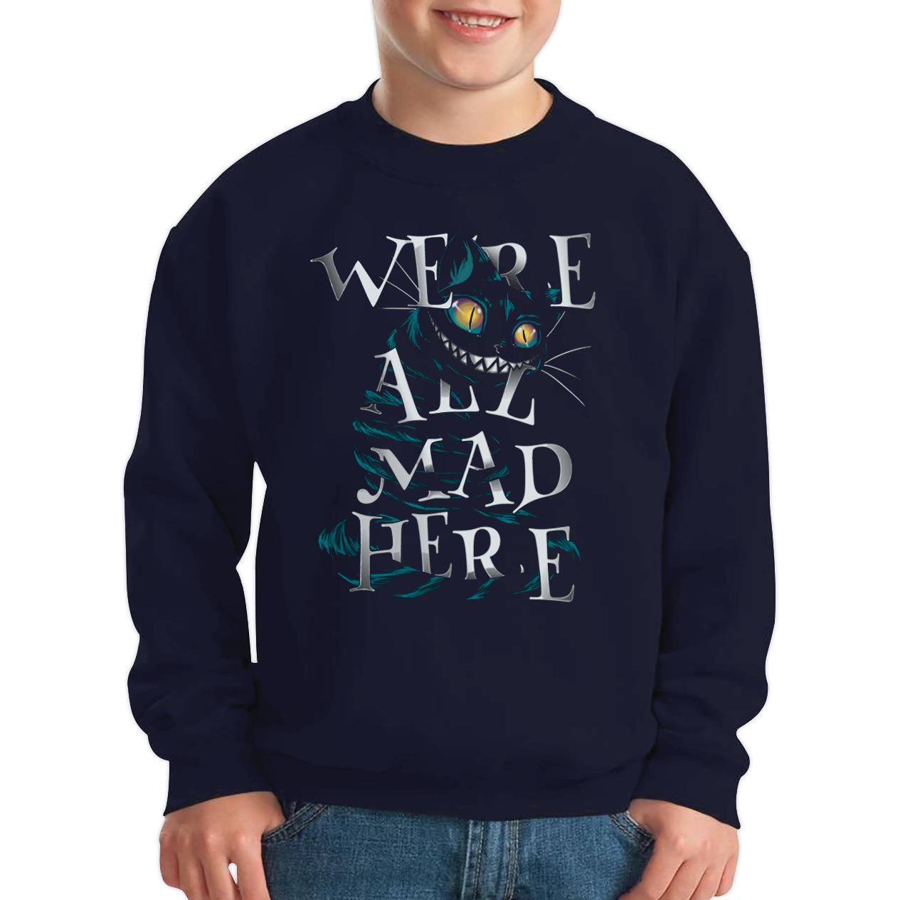 We Are All Mad Here Scary Cat Sweatshirt