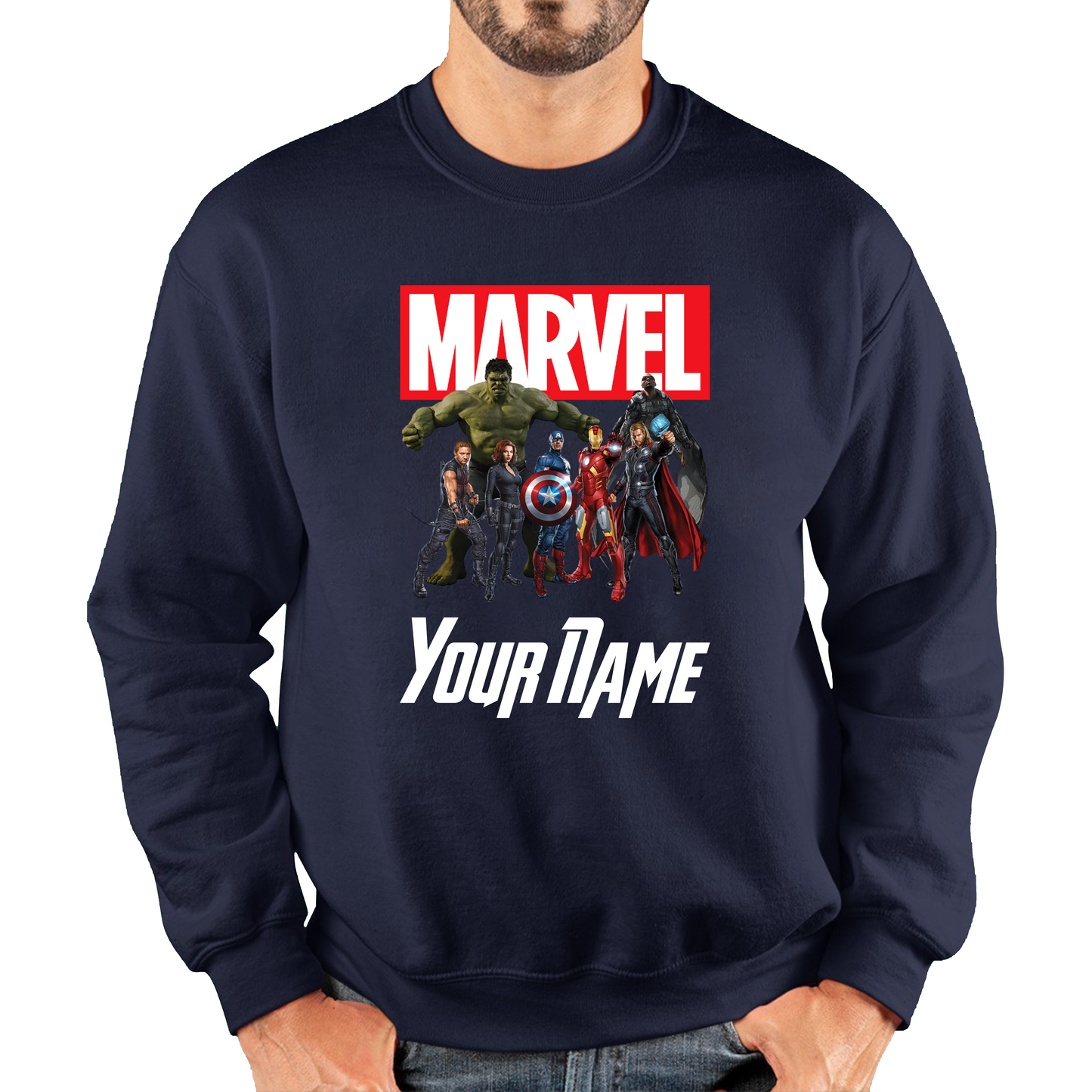 Personalised Marvel Avengers Superheroes Team Sweatshirt