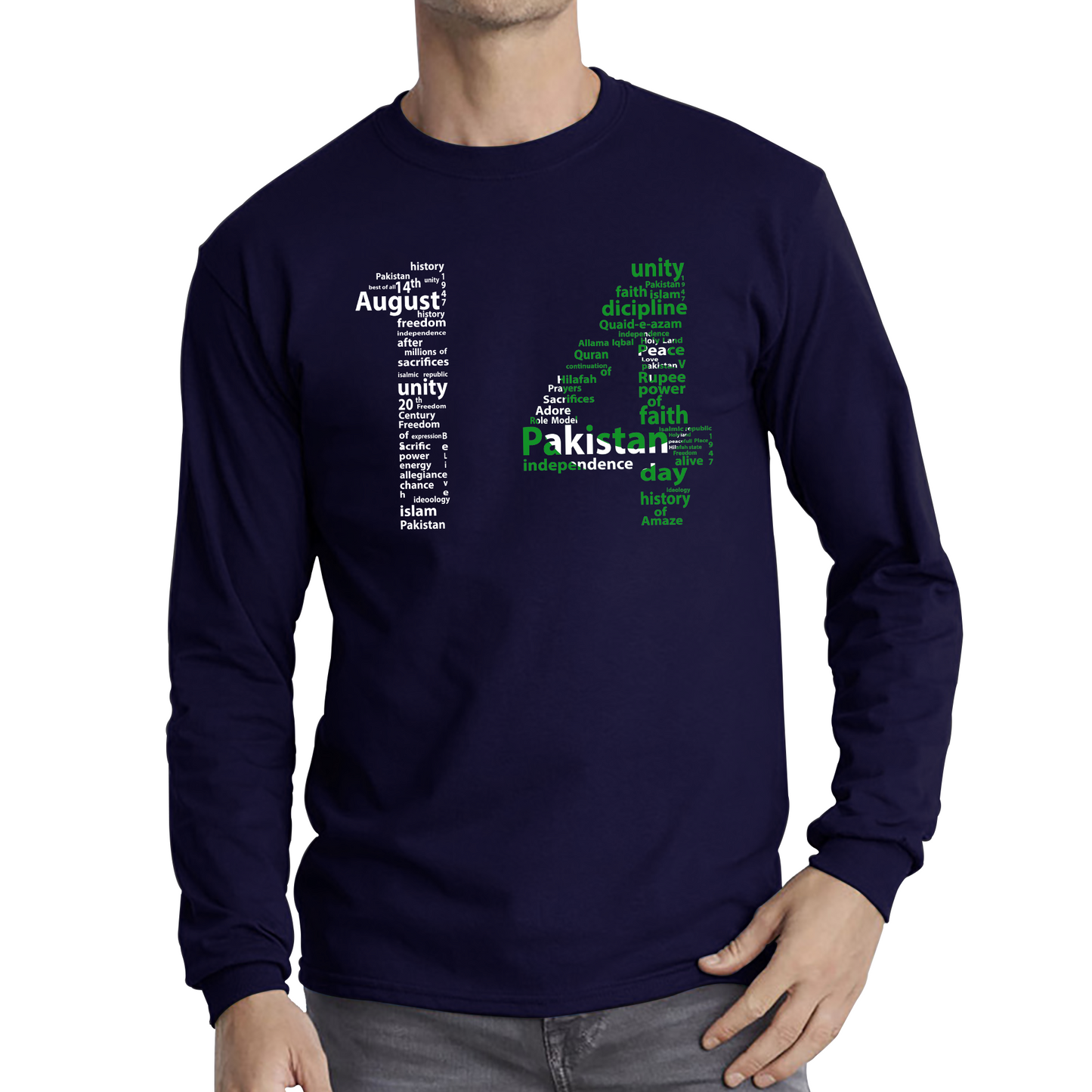 14th August Pakistan Independence Day Patriotism Pakistani Flag Independence Day Long Sleeve T Shirt
