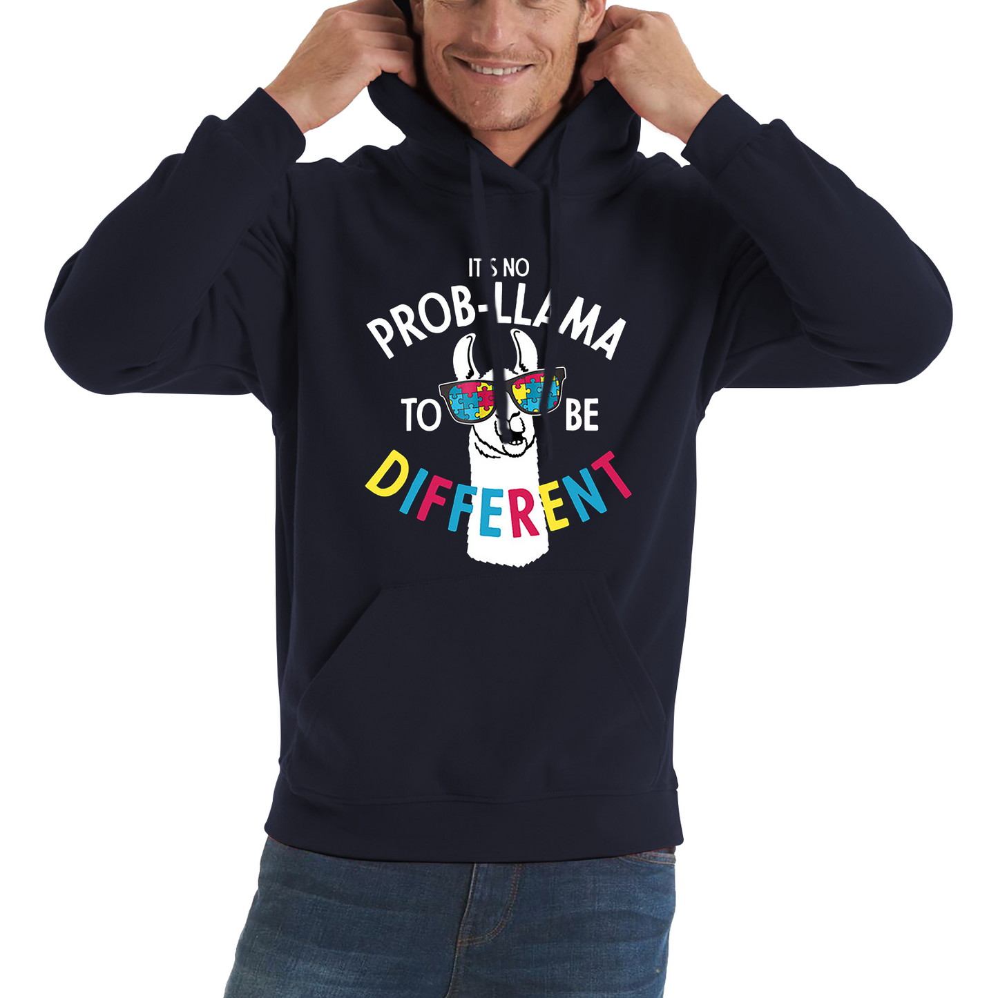 It's No Prob-llama To Be Different Autism Awareness Hoodie