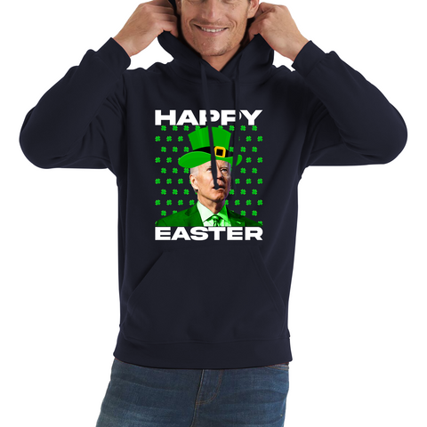 Happy Easter Confused Biden St Patricks Day Meme Joe Biden Shamrock Funny Irish Unisex Hoodie
