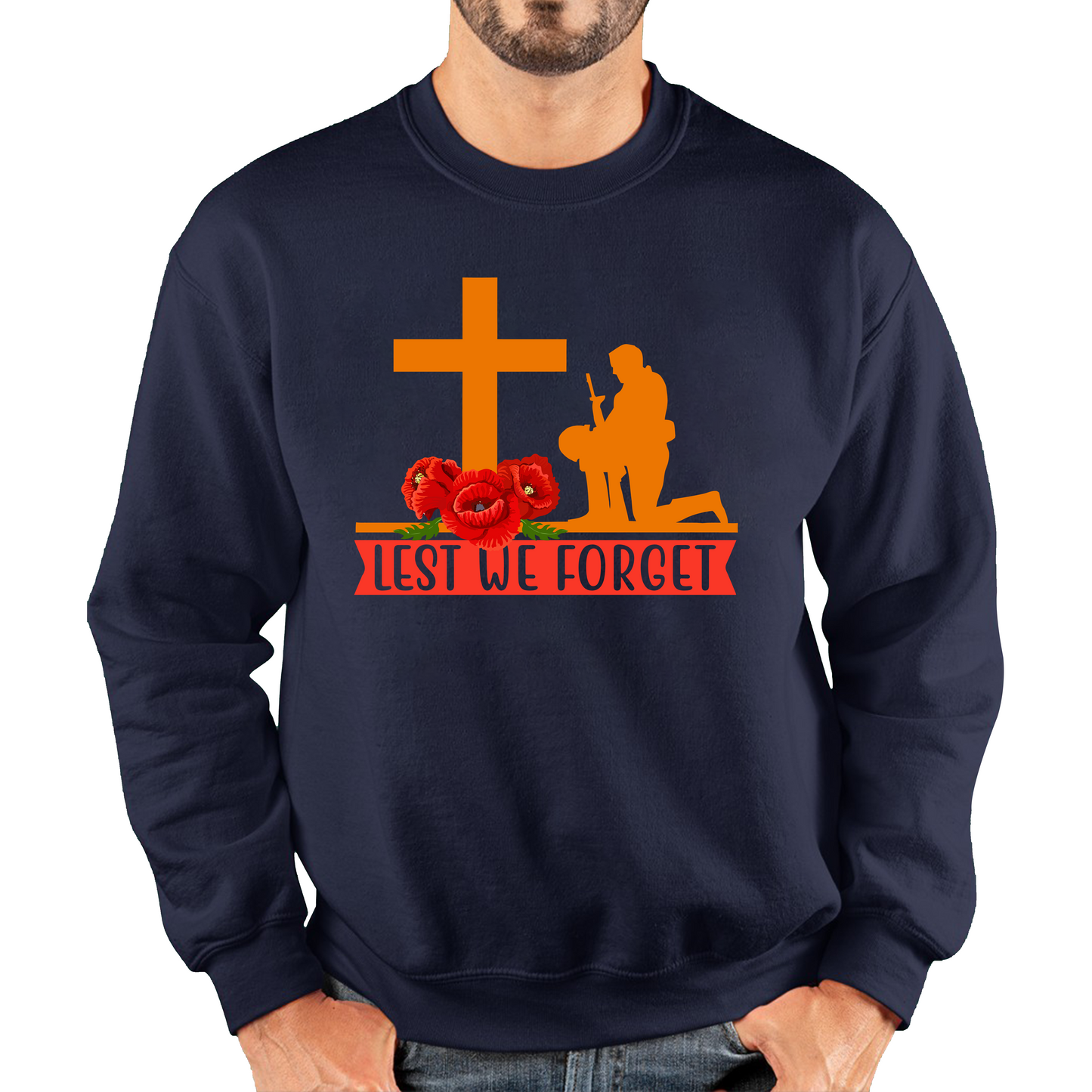 Lest We Forget Anzac Day Poppy Flowers British Armed Forces Sweatshirt