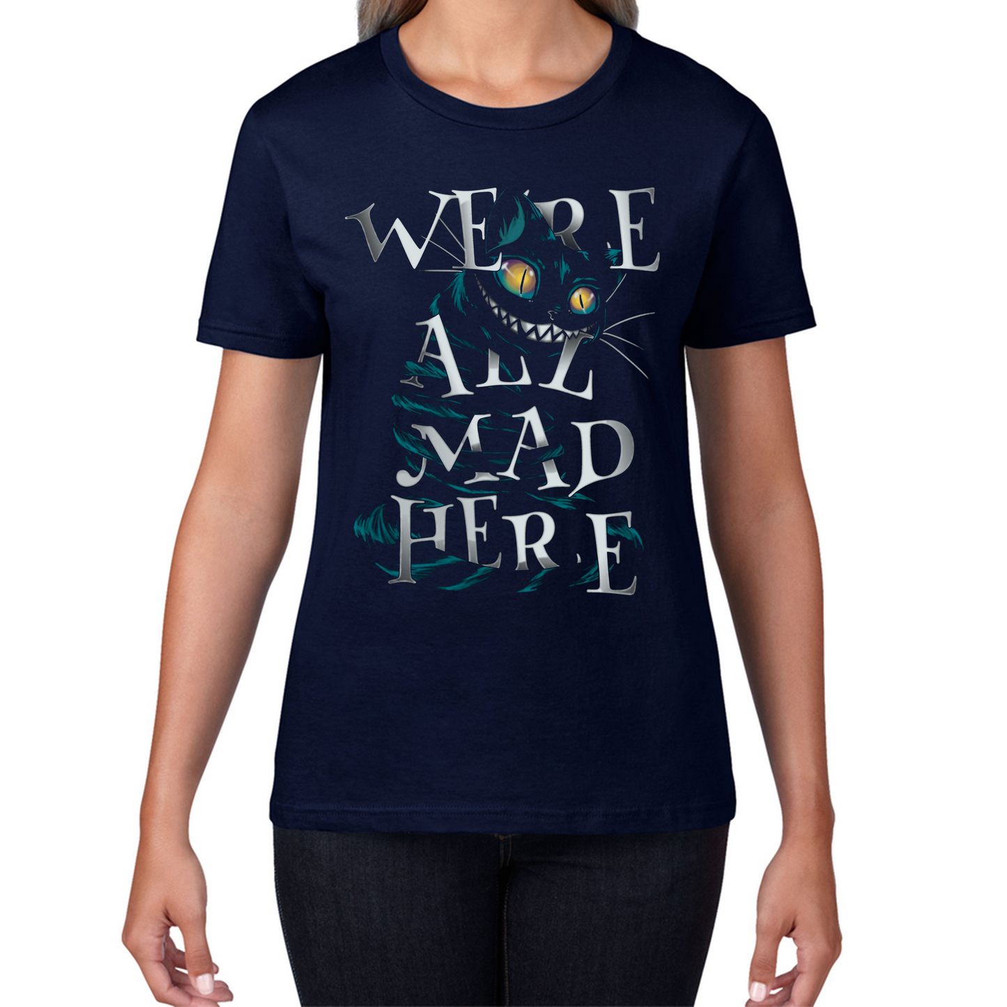 We Are All Mad Here Scary Cat T Shirt