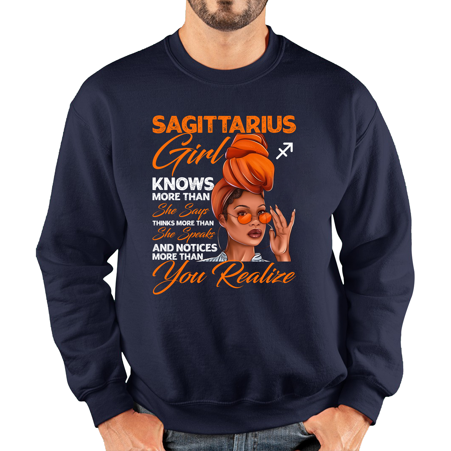 Sagittarius Girl Knows More Than Think More Than Horoscope Zodiac Astrological Sign Birthday Unisex Sweatshirt