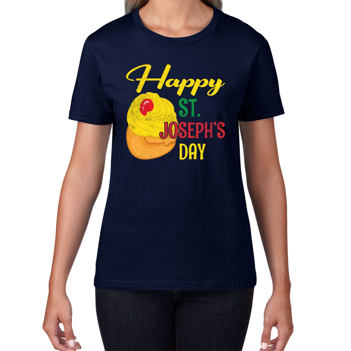 Happy St. Joseph's Day Saint Joseph Pray For Us Traditional Catholic Womens Tee Top