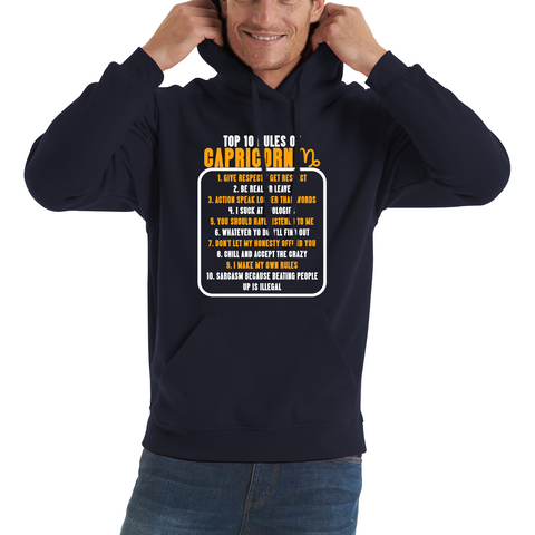 Top 10 Rules Of Capricorn Horoscope Zodiac Astrological Sign Facts Traits Give Respect Get Respect Birthday Present Unisex Hoodie