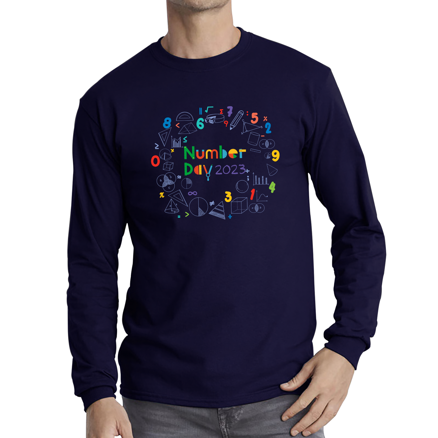 Numbers Day 2023 Maths Day Symbols School Charity Day Mathletics Long Sleeve T Shirt