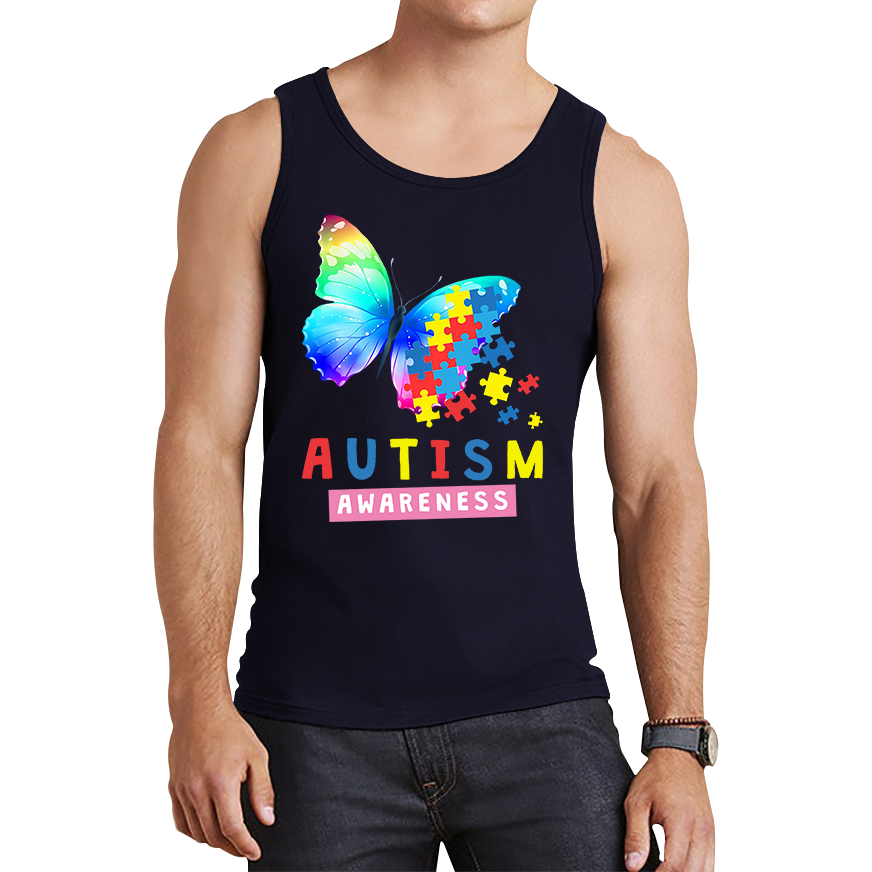 Autism Awareness Butterfly Design Tank Top