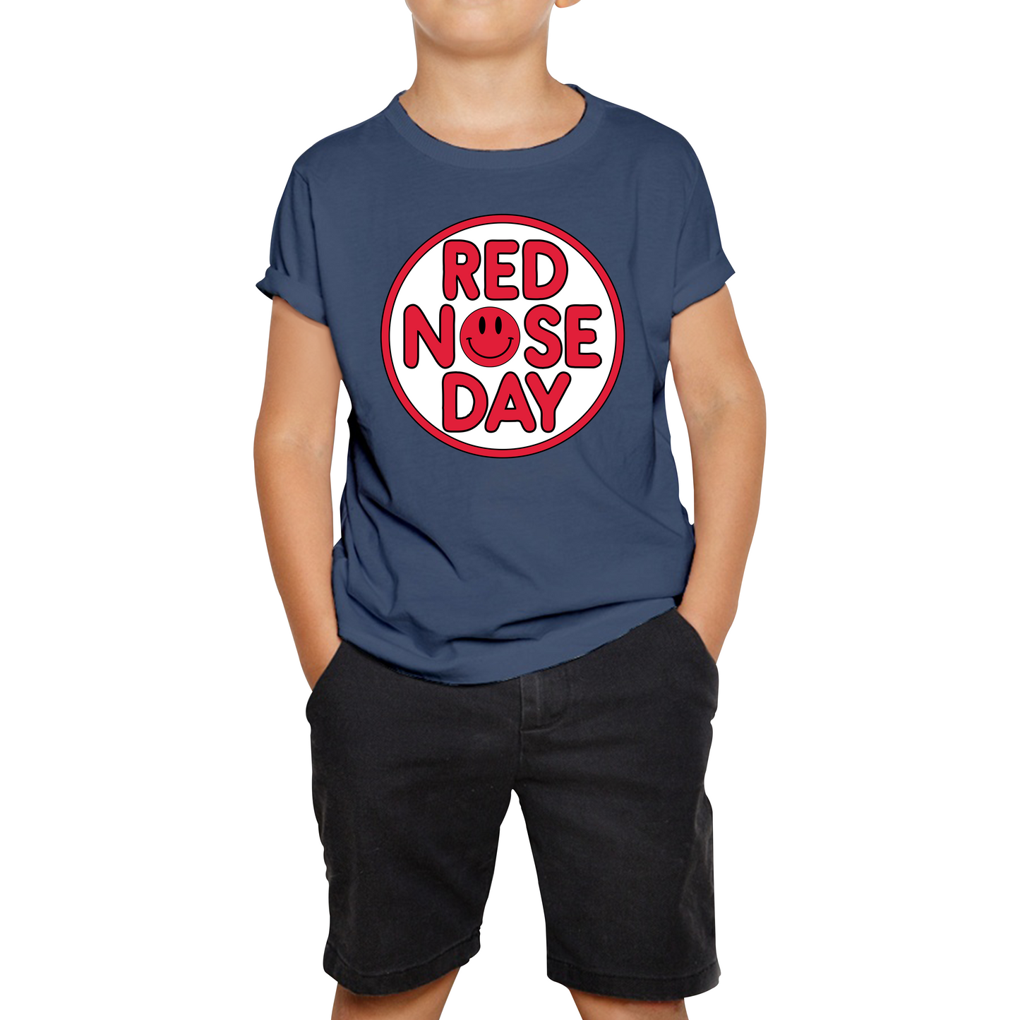 Smiley Face Red Nose Day T Shirt
