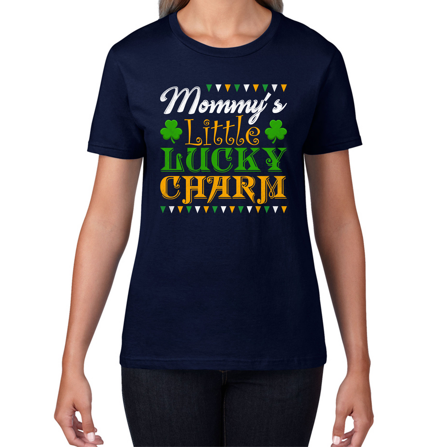 Mommy's Little Lucky Charm St. Patrick's Day Mama's Lucky Charm Lucky Shamrock Irish Family Saint Patricks Day Womens Tee Top