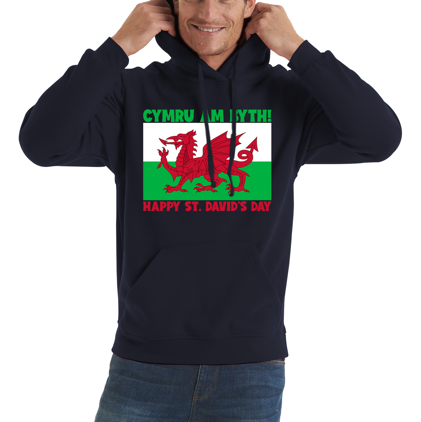 Cymru Am Byth Wales Forever Happy St. David's Day Welsh Dragon Flag Of Wales Saint Welsh Unisex Hoodie