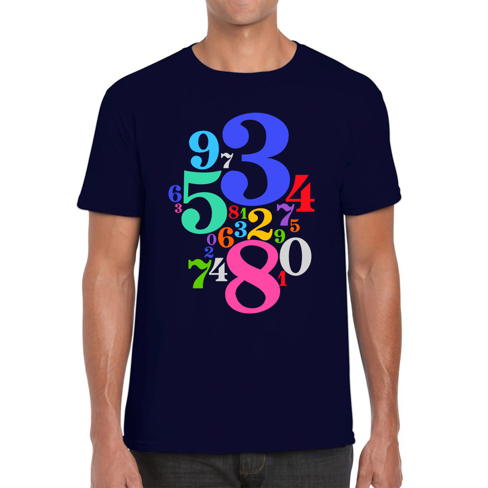 Numbers Day Maths Day Colourful Numbers Math Lovers Mathletics School Charity Day Mens Tee Top