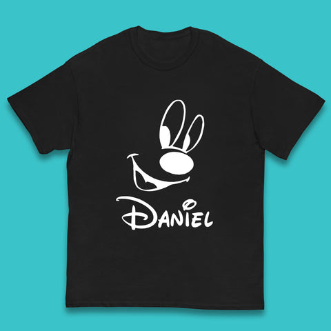 Personalised Disney Oswald the Lucky Rabbit Face Your Name Vintage Animated Cartoon Character Disney Trip Kids T Shirt