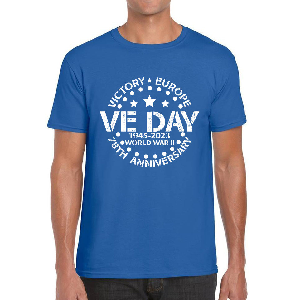 Victory In Europe VE Day 1945-2023 78th Anniversary Armed Forces Victory Day Remembrance Day Mens Tee Top