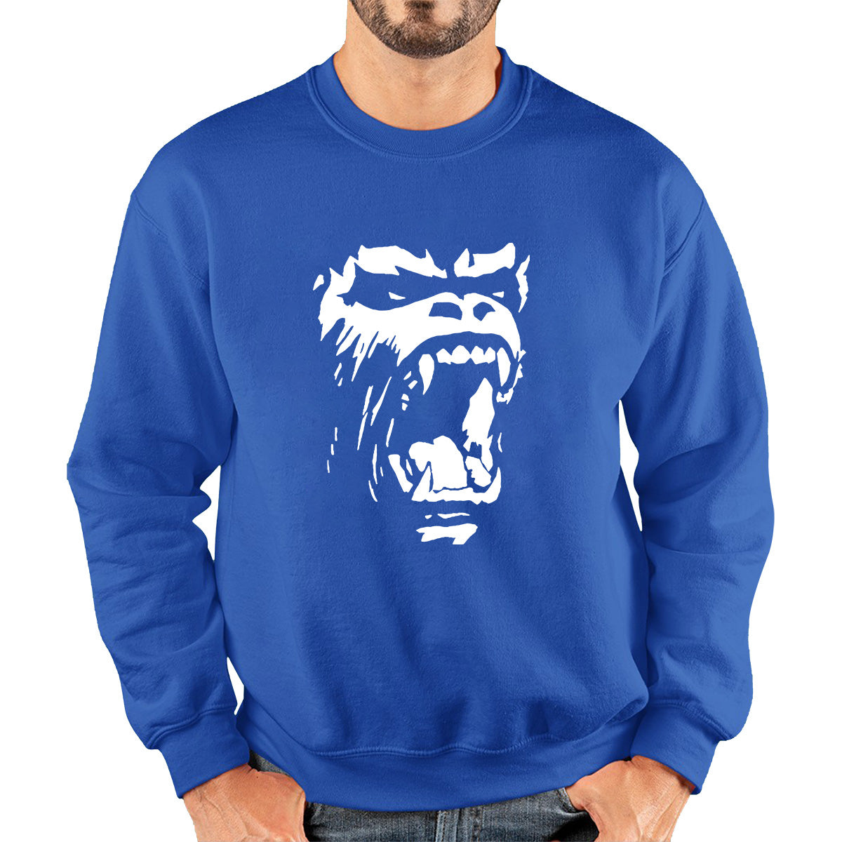 Gorilla Roar Angry Face Gym Workout Fitness Gym Clothing Workout Training Bodybuilding Unisex Sweatshirt