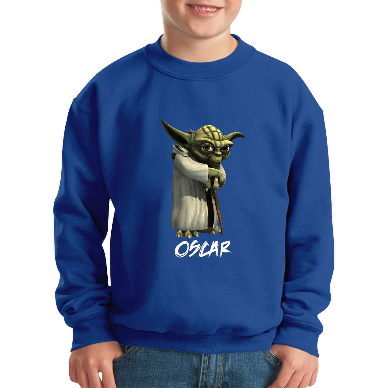 Personalized Yoda May The 4th Be With You Green Humanoid Alien Star Wars Day Disney Star Wars 46th Anniversary Kids Jumper
