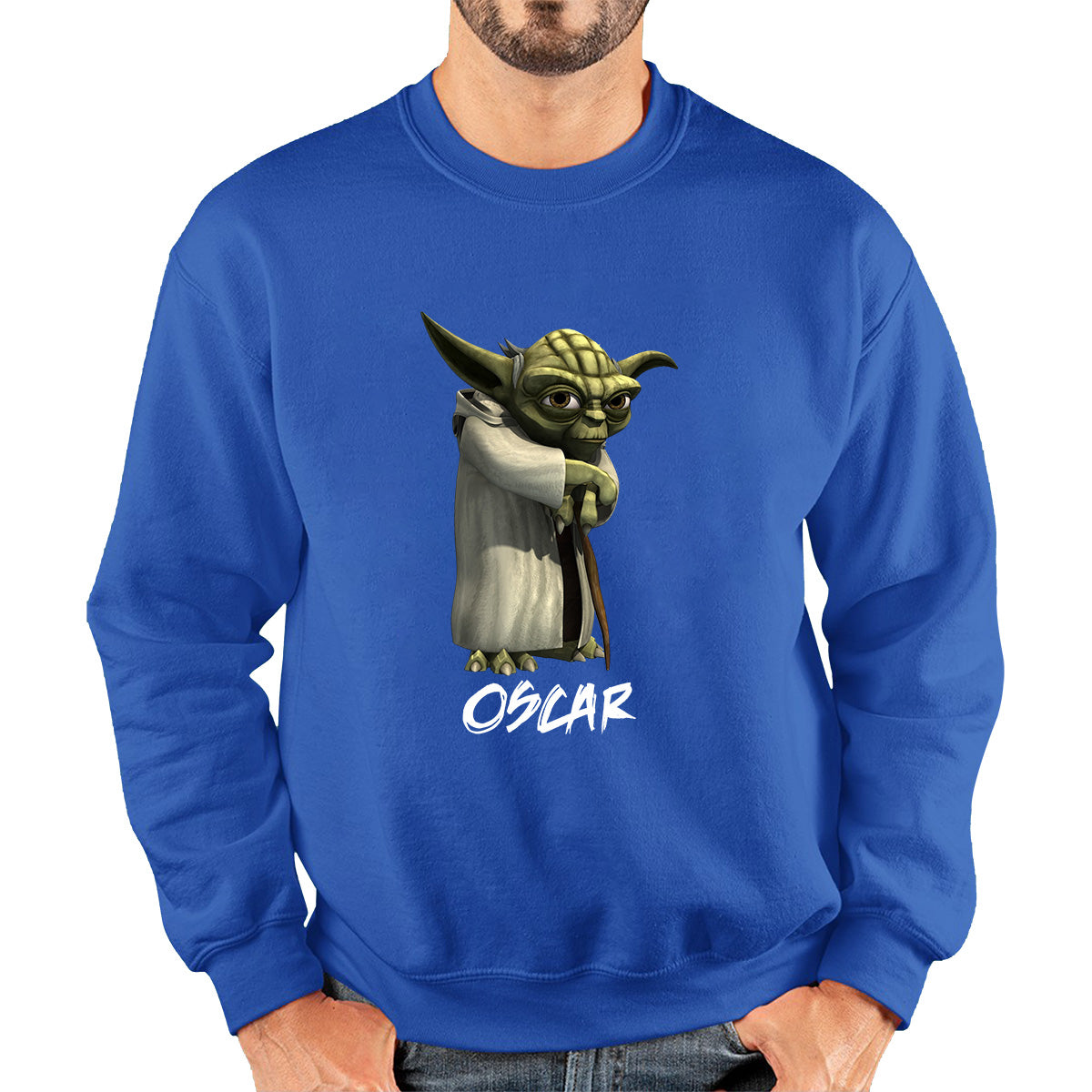 Personalized Yoda May The 4th Be With You Green Humanoid Alien Star Wars Day Disney Star Wars 46th Anniversary Unisex Sweatshirt
