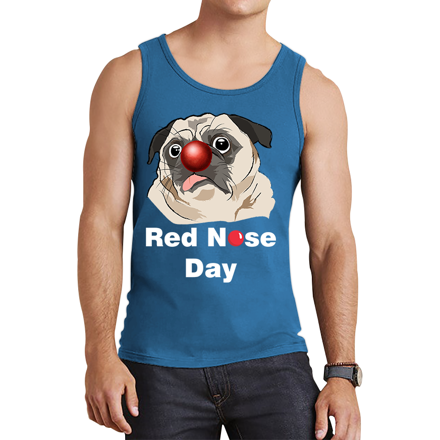 Pug Dog Red Nose Day Tank Top