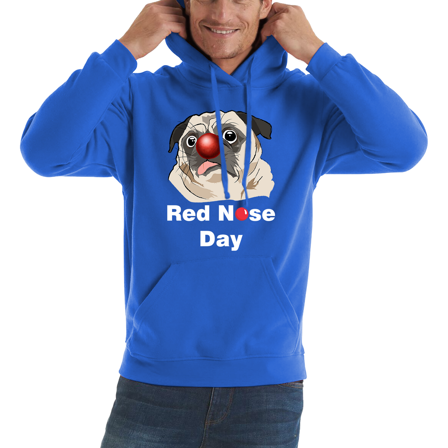 Pug Dog Red Nose Day Hoodie