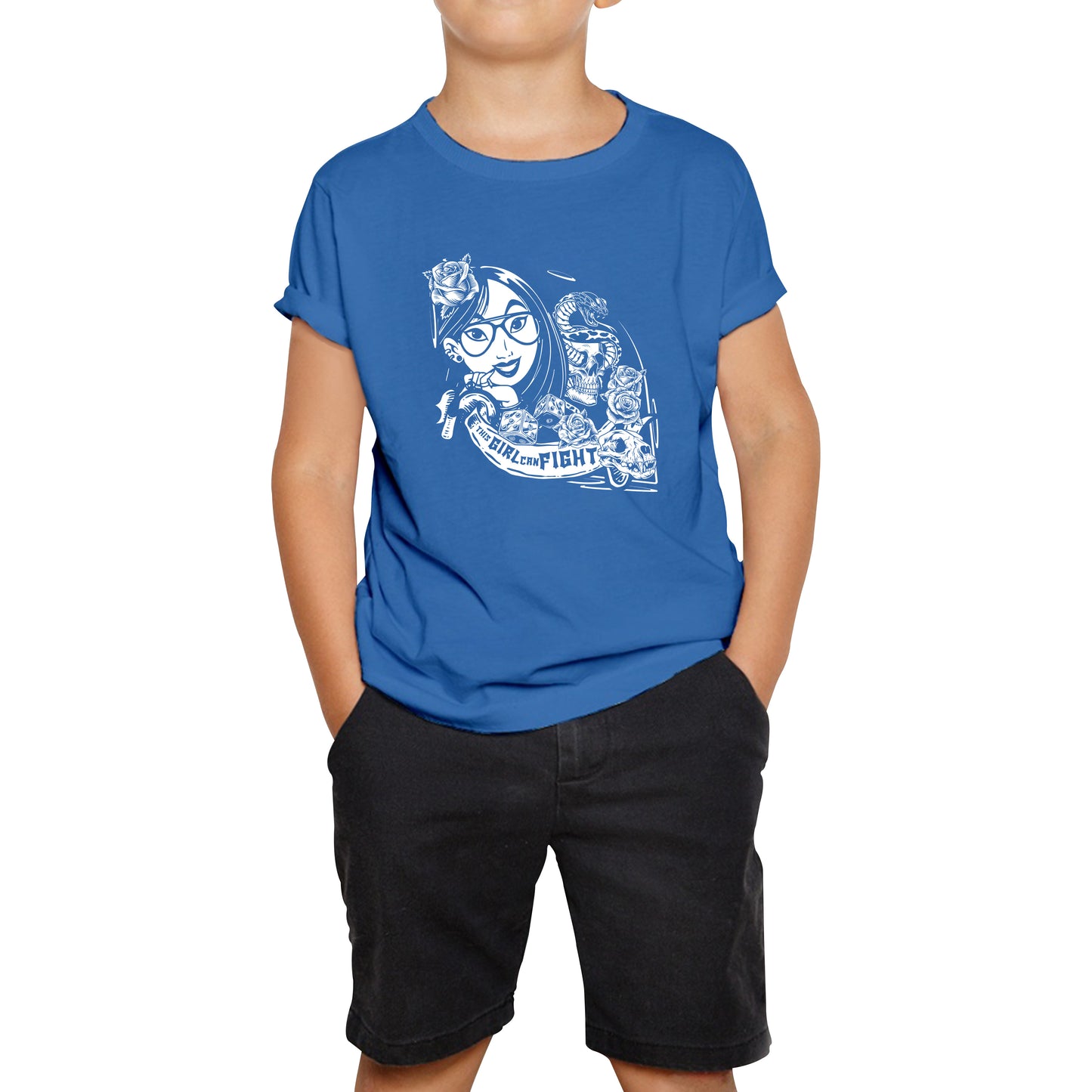 Punk Fashion Princess Molan Inspired a Girl Can Fight Rock Retro Movie Kids Tee