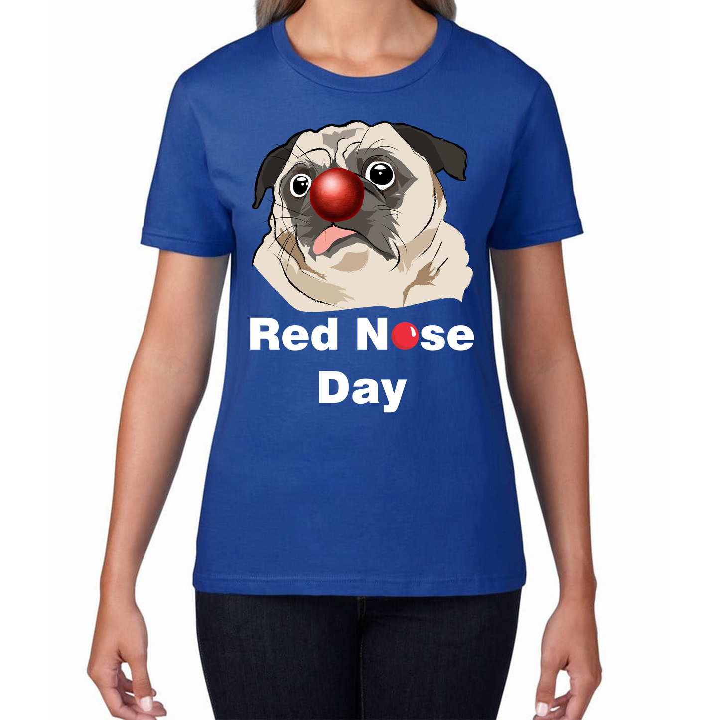 Pug Dog Red Nose Day T Shirt