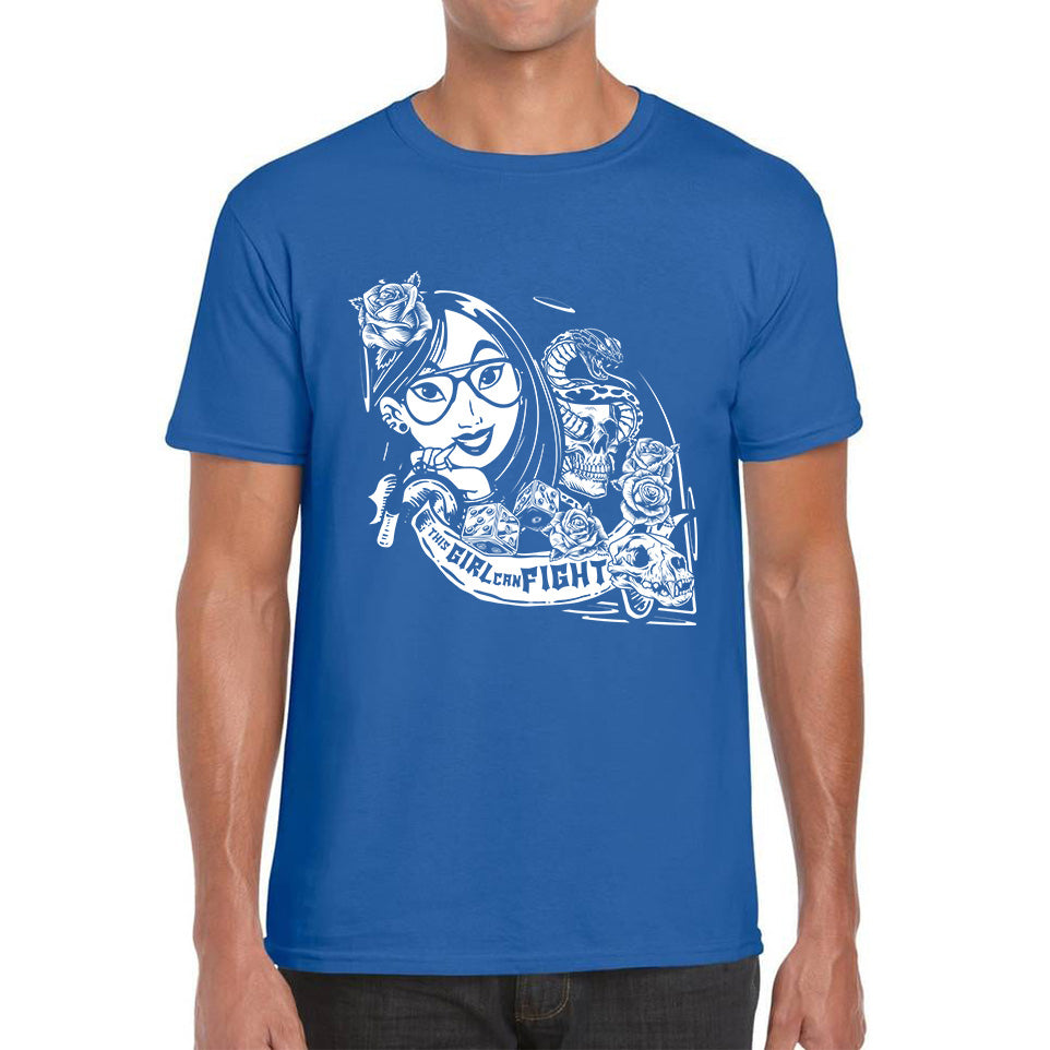 Punk Fashion Princess Molan Inspired a Girl Can Fight Rock Retro Movie Mens Tee Top