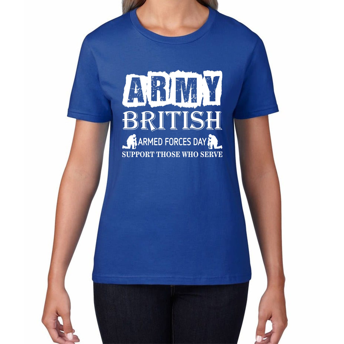 Army British Armed Forces Day Support Those Who Serve Lest We Forget Remembrance Day Veterans Day Poppy Flower Womens Tee Top