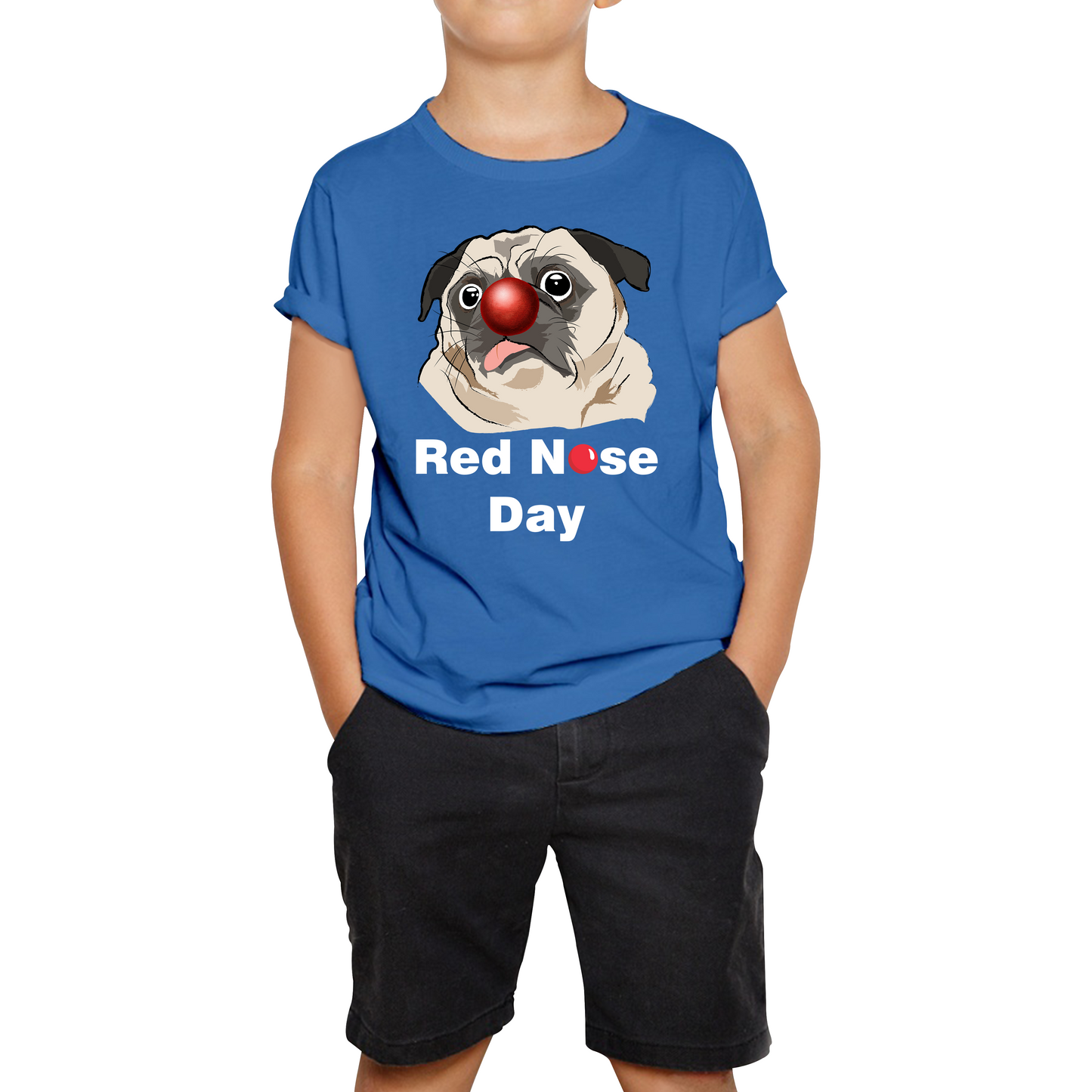 Pug Dog Red Nose Day T Shirt