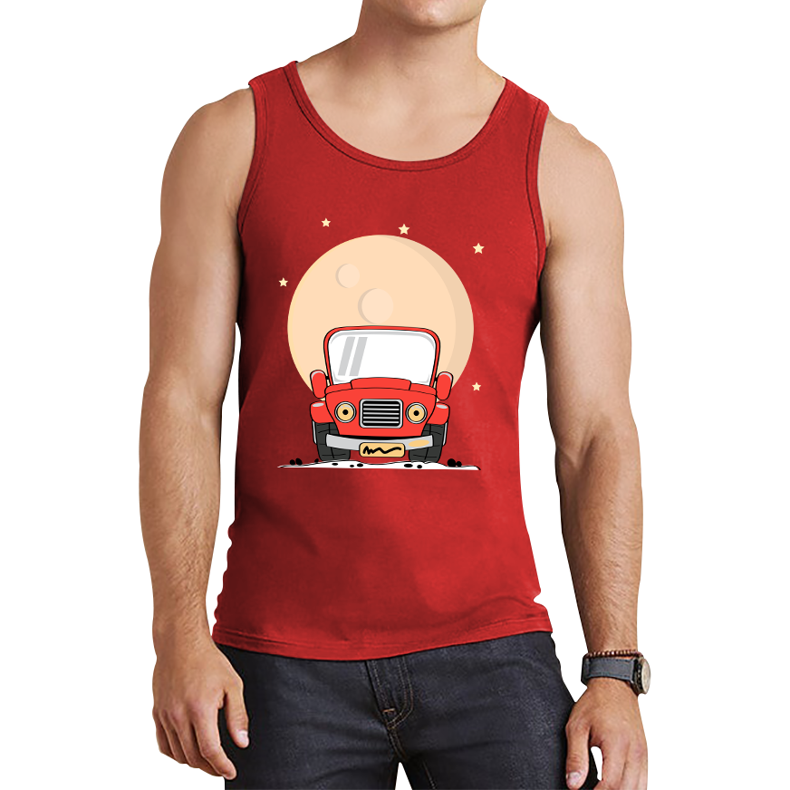 Monster Truck Over The Moon Vintage Truck Moon Tank Top