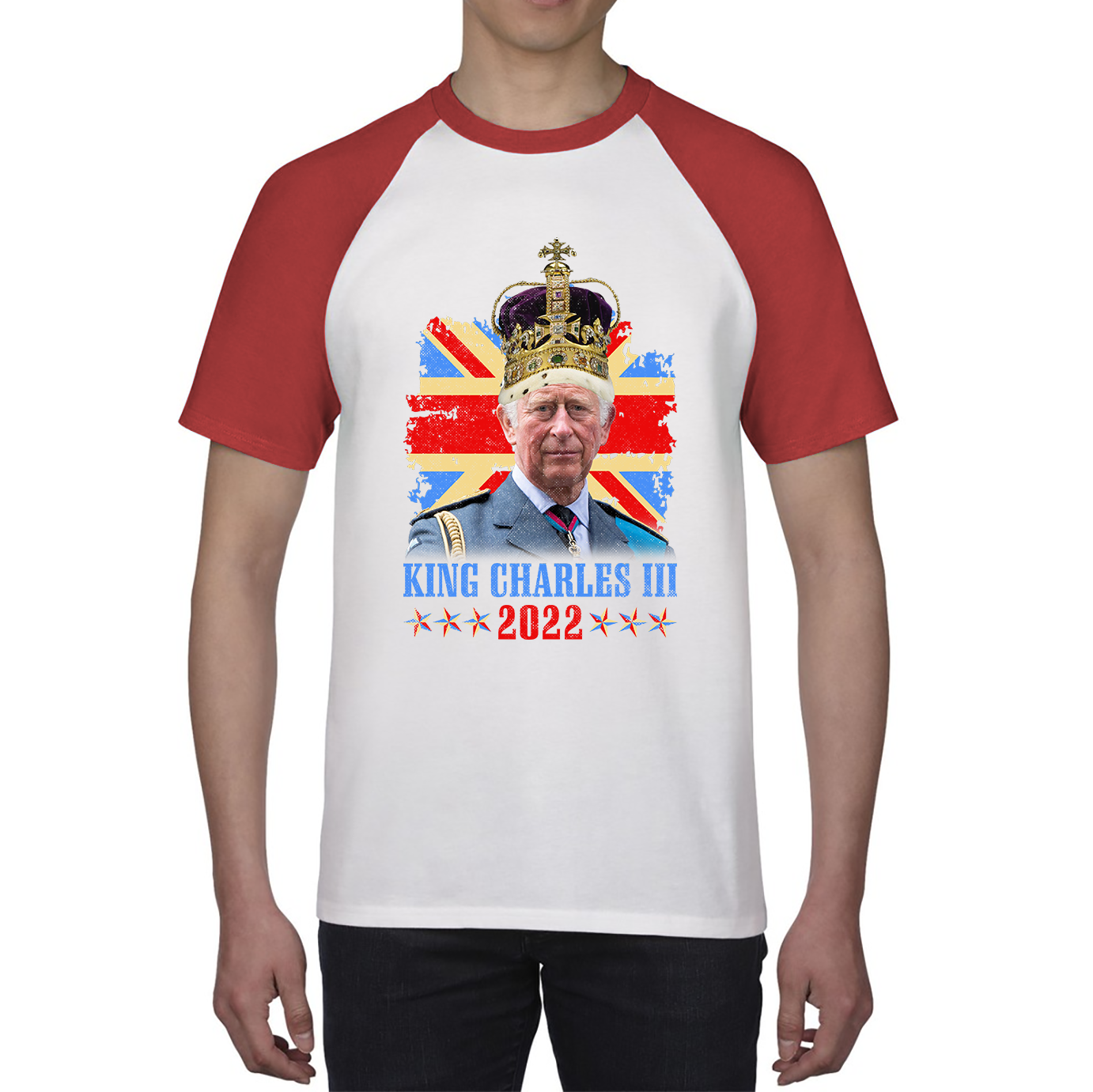 King Charles III King Of Britain UK flag Royal King Lover Union Jack Crown Baseball T Shirt