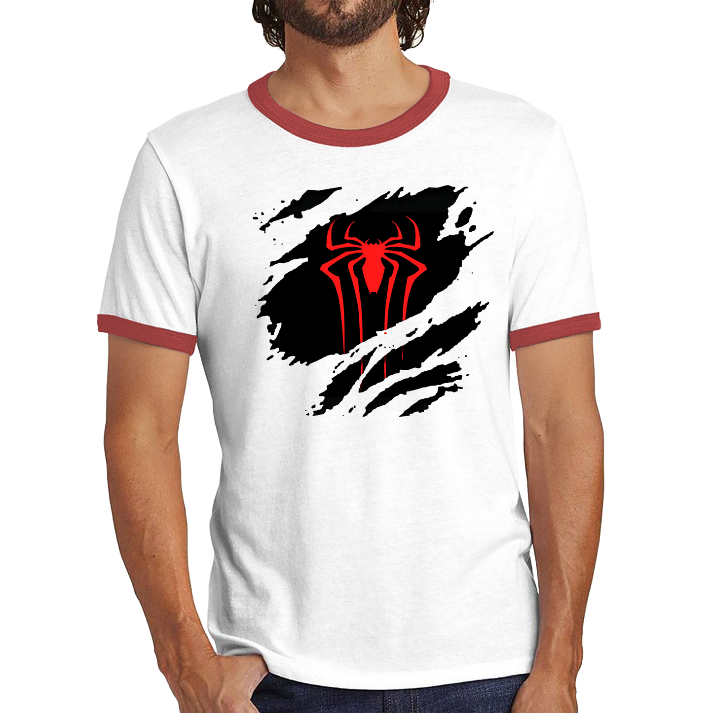 Spiderman Logo Shirt Avenger Marvel Superhero Spider Logo Ringer T Shirt