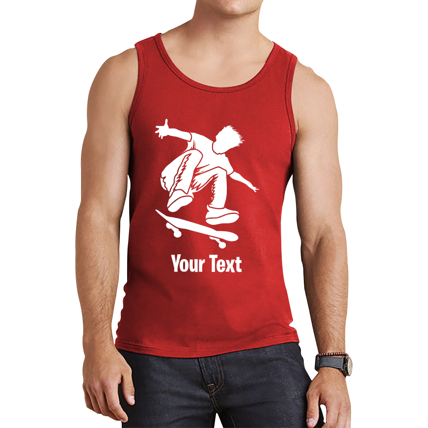 Personalised Skateboard Your Name Skater Funny Skateboarding Sport Tank Top