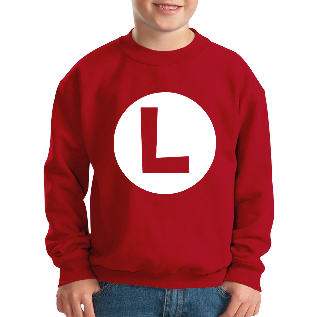 Mario Bros Character Logo Luigi Mario Waluigi Peach Bowser Toad Retro Gaming Kids Jumper