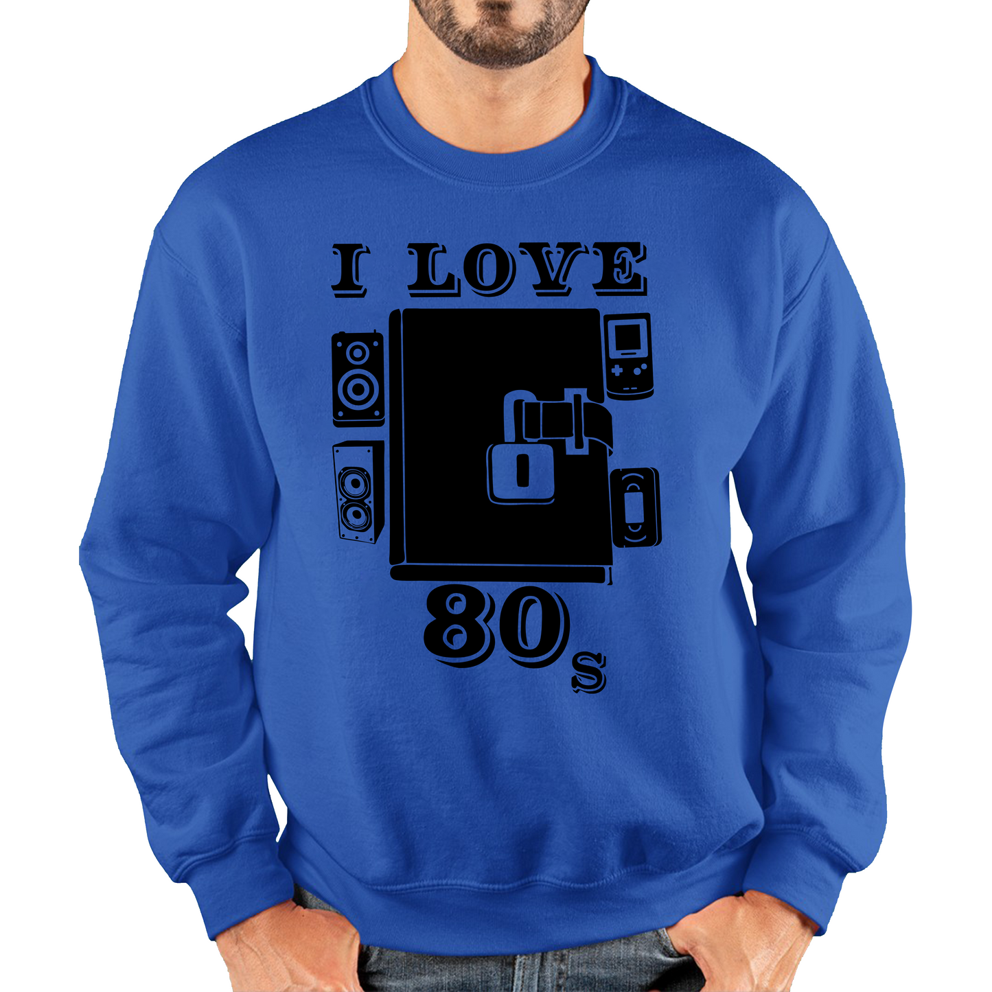 I Love 80s Dairy Old Music Sweatshirt