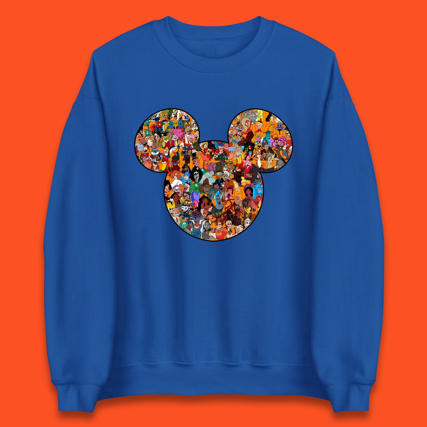 Disney Mickey Mouse Minnie Mouse Head All Disney Characters Together Disney Family Animated Cartoons Movies Characters Disney World Unisex Sweatshirt