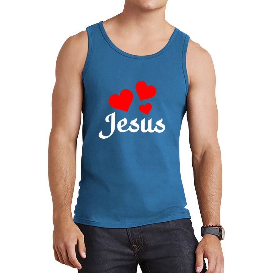 Love Jesus Hearts Jesus Christ Christians Religious Spirituality Believe Tank Top