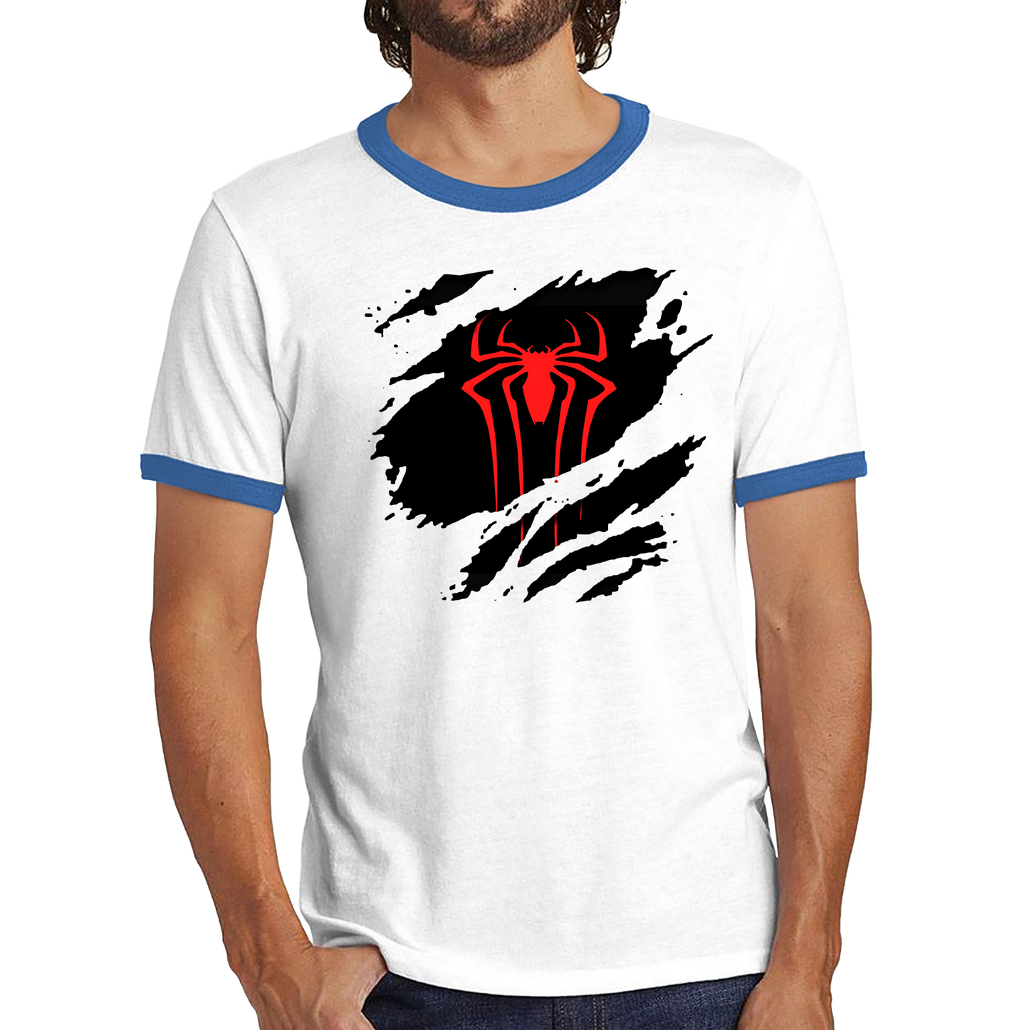 Spiderman Logo Shirt Avenger Marvel Superhero Spider Logo Ringer T Shirt